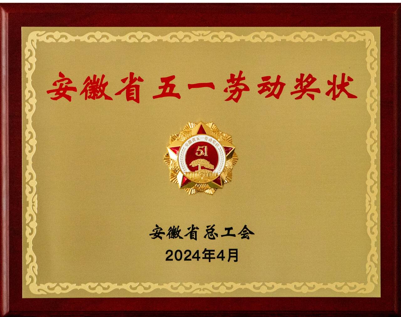 Anhui Provincial May 1st Labor Certificate of Merit